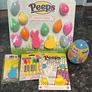 Peeps Bundle Beauty Sponge Set Activity Book Markers Mystery Egg & Lighted Keych